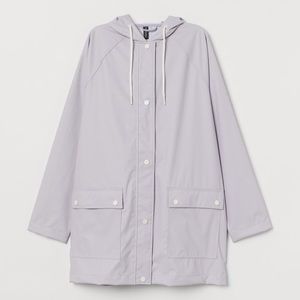 Light Purple Hooded Rain Jacket